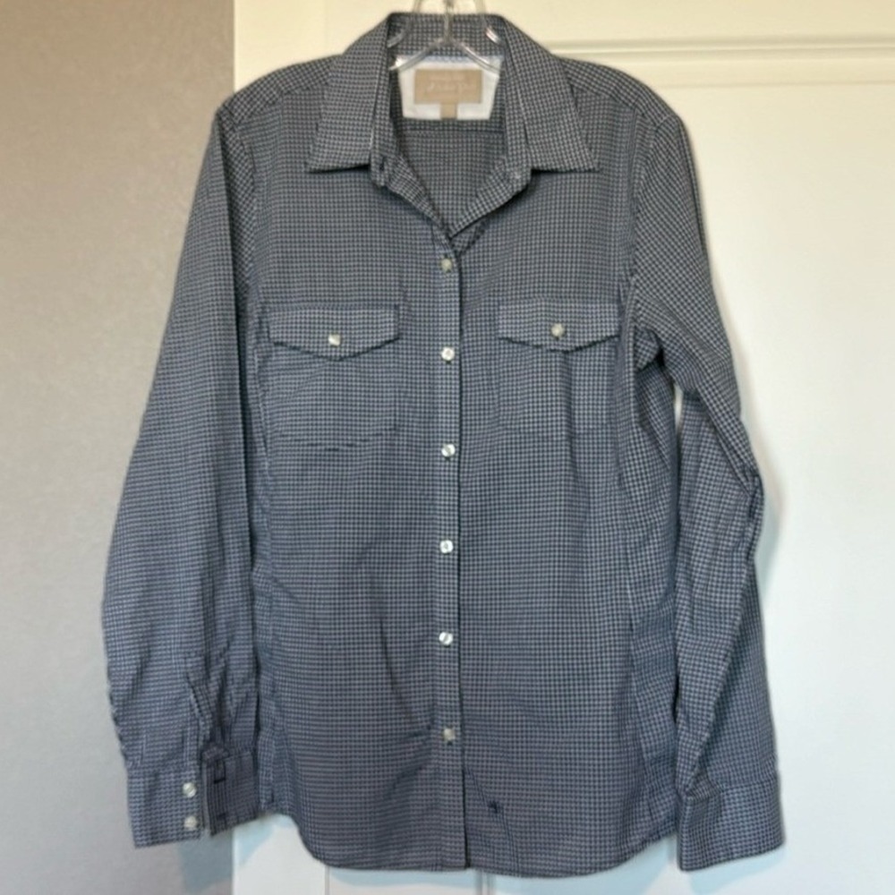 Banana Republic Soft Wash‎ Womens Size L Gingham Check Button Down Long Sleeve